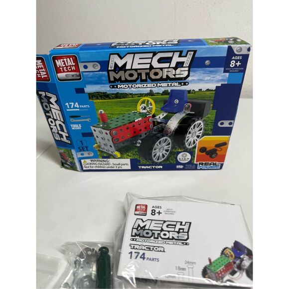 NIB METAL TECH~MECH MOTORS~WORK SHOP~MOTORIZED & MECHANIZED TRACTOR 174 PC 8+ - Picture 5 of 7